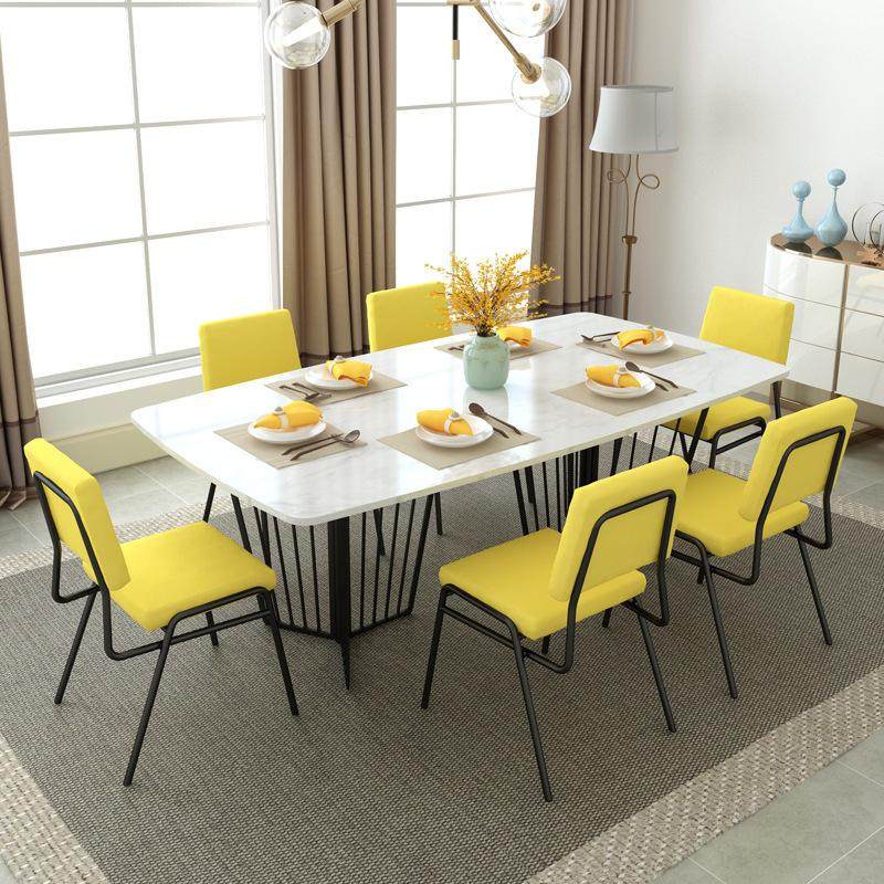 北欧大理石简易餐桌椅组合 多人美观白色面餐桌酒店聚会吃饭桌子,住宅家具,实木餐桌,淘宝优惠券,粉丝福利购,淘宝优惠卷