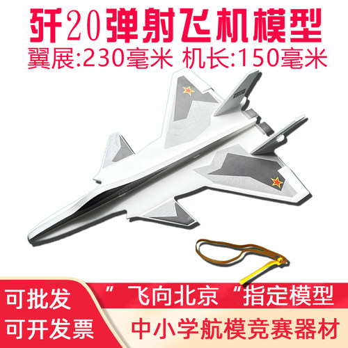 歼20第五代隐形战斗机中小学模型歼20弹射战斗机航空比赛器材泡沫