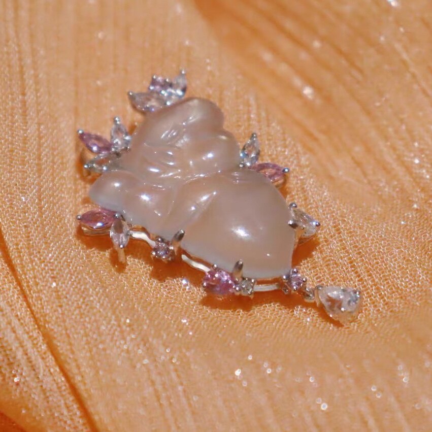 波妞宝宝花仙子天使宝宝首饰粉红泡泡吊坠项链锁骨链子送女友挂链