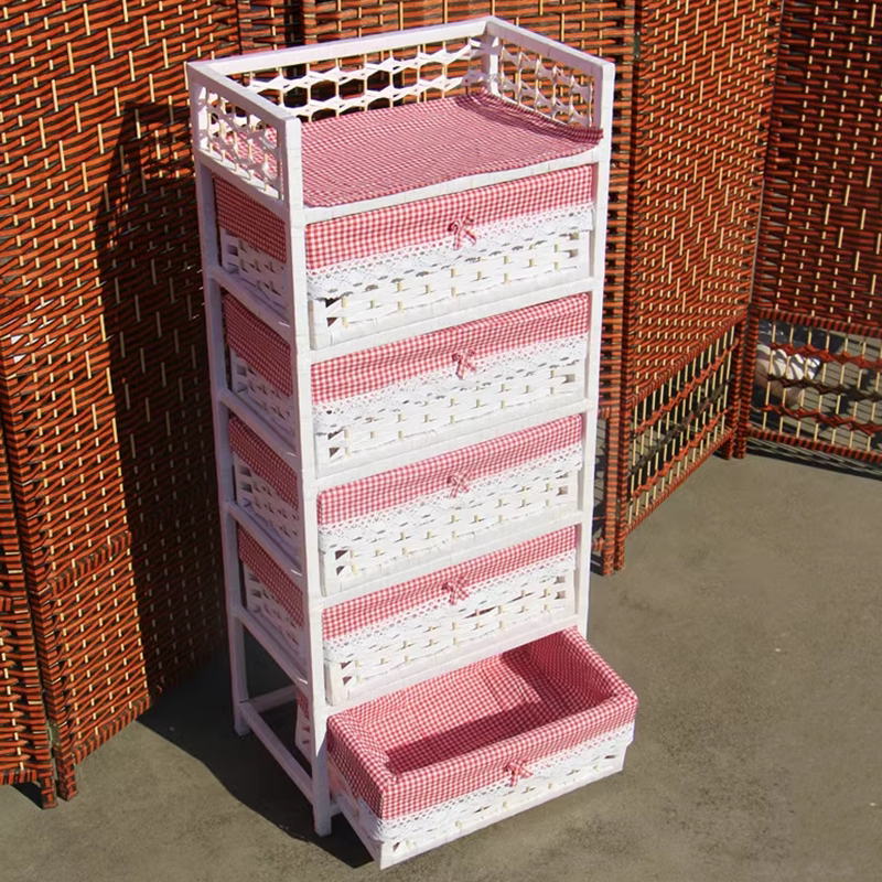 藤编柜收纳柜子床头柜简约现代实木储物柜子经济型床边柜简易整装