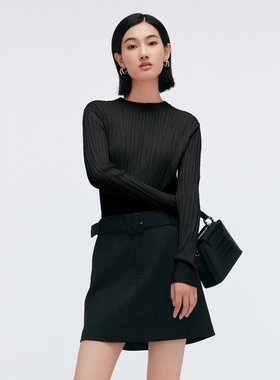 Migaino曼娅奴女装2025年春季新款圆领修身百搭打底毛衣MP12WH206