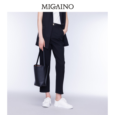 Migaino曼娅奴女装2024年秋季新款修身显瘦西裤九分裤MO32BC015