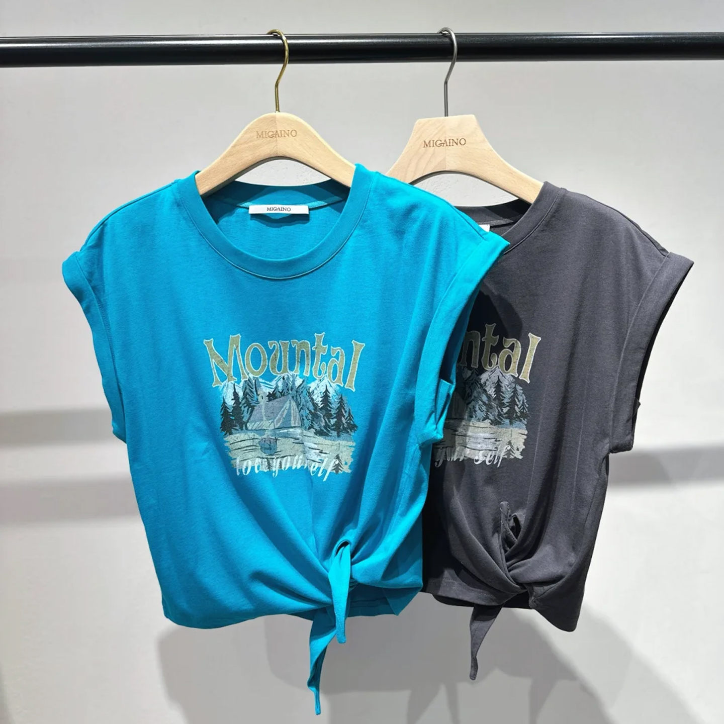 曼娅奴商场专柜2025年夏装上衣纯棉无袖印花T恤MP22RA042