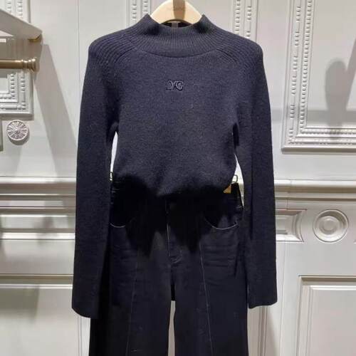 Migaino曼娅奴软糯毛衣女2023秋冬内搭半高领针织上衣MN42WH240