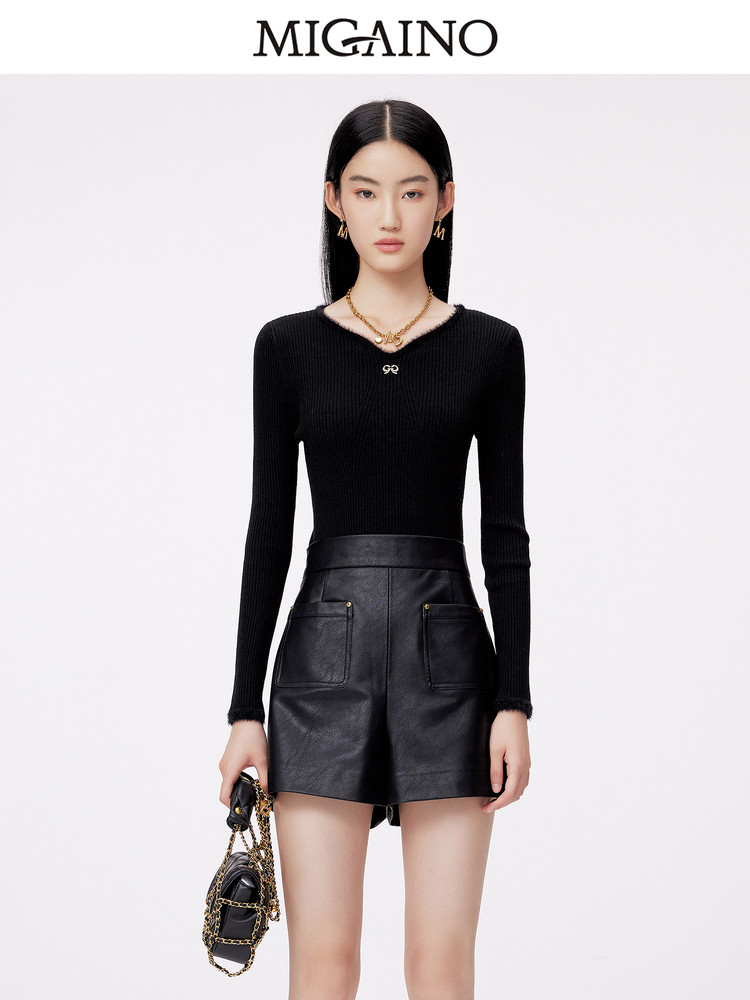 Migaino曼娅奴软糯毛衣女2023秋冬新款气质内搭长袖针织上衣,女装/女士精品,毛衣,淘宝优惠券,粉丝福利购,淘宝优惠卷