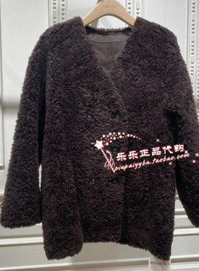 曼娅奴 商场专柜2025冬季新品V领宽松外套MP42SC021-1598