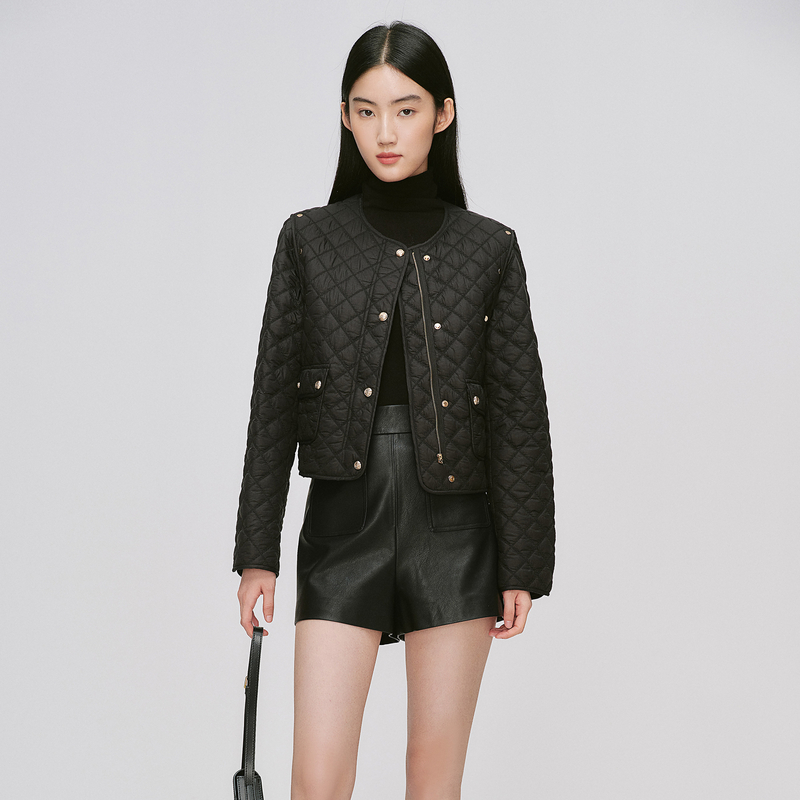 2024冬季新款轻奢简约可拆衣袖轻薄棉服棉衣女MO44FA604