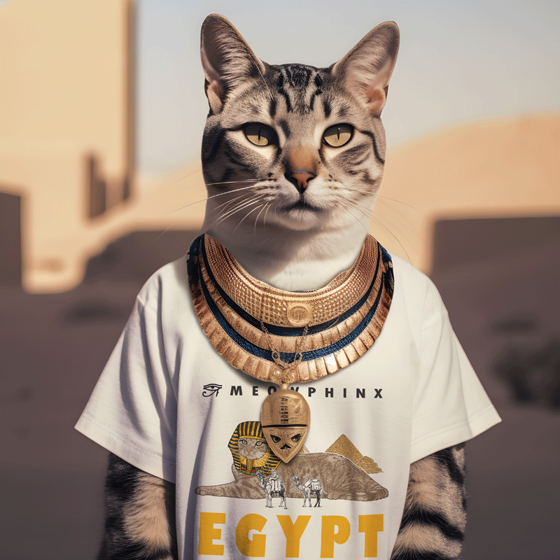 猫的怪奇物语埃及篇斯芬克斯金字塔法老/凡物制原创纯棉男女宽松T