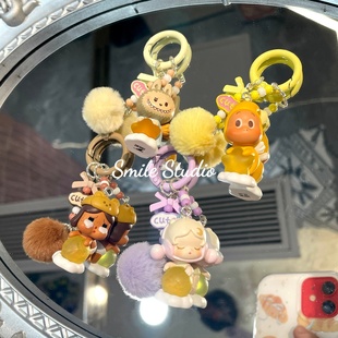潮玩点亮夜空萌粒SP泡泡毛球创意星星手机链挂件闺蜜礼物钥匙扣女