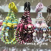 潮玩SP泡泡米珠创意手工串珠手机链手腕茉莉挂件手串钥匙扣女合金