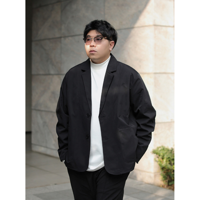 路人社 微胖男装痞帅休闲西服大码男装时尚西装春季外套男士宽松