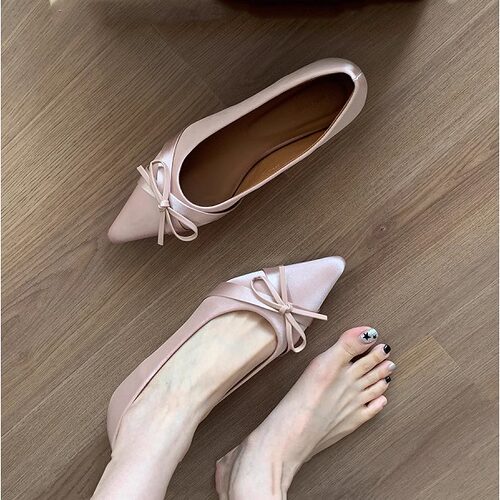 尖头蝴蝶结浅口单鞋女秋新款