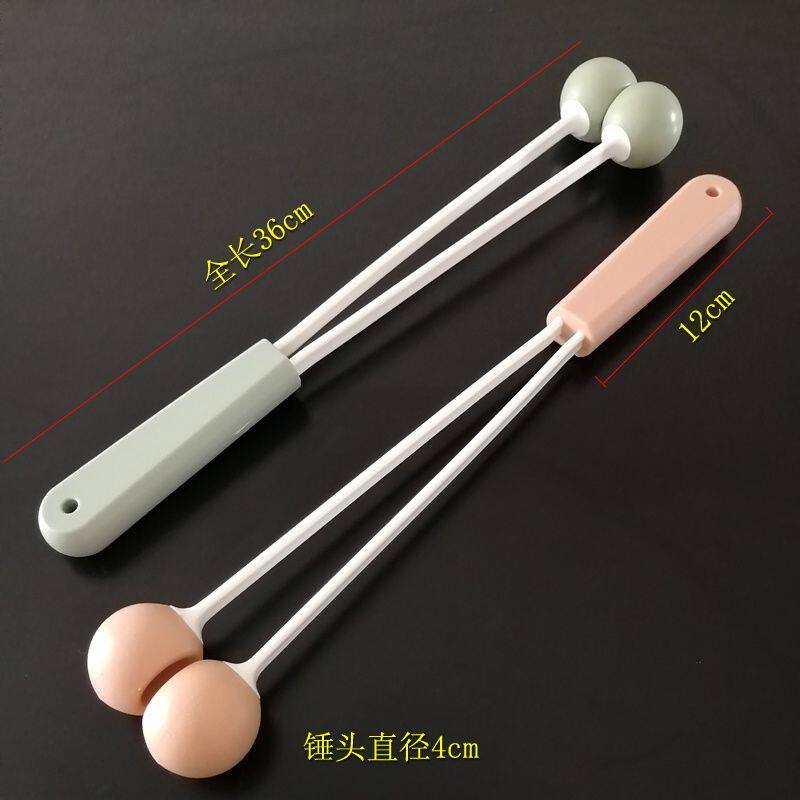 硅胶双球手持按摩捶经络锤健身锤敲背器颈椎养生捶敲打棒捶背锤子