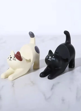 kka伸懒腰猫咪小摆件花猫手机