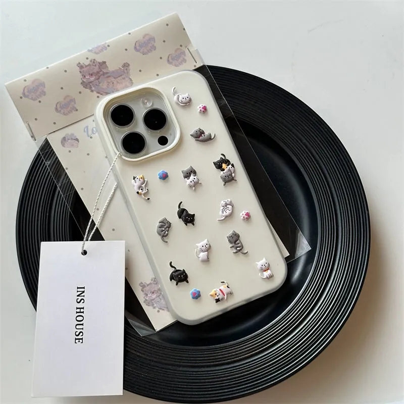 ins风创意泡泡猫咪适用iphone15promax苹果14手机壳11新款15pro个性女12可爱13pro趣味14plus硅胶防摔保护套