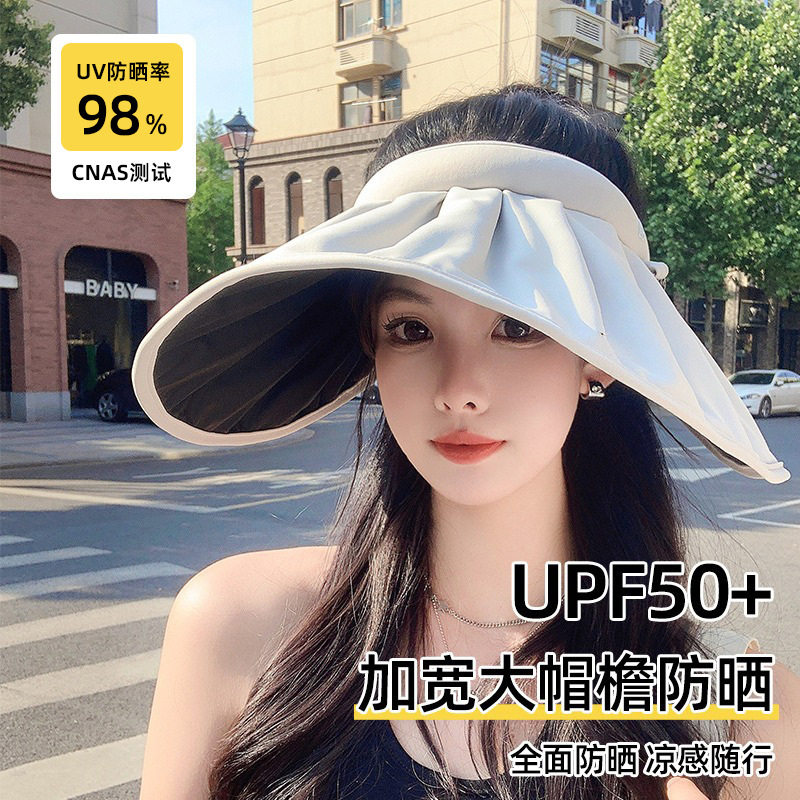 防晒贝壳帽女夏季防紫外线空顶大帽檐遮阳遮脸显脸小百搭太阳帽子