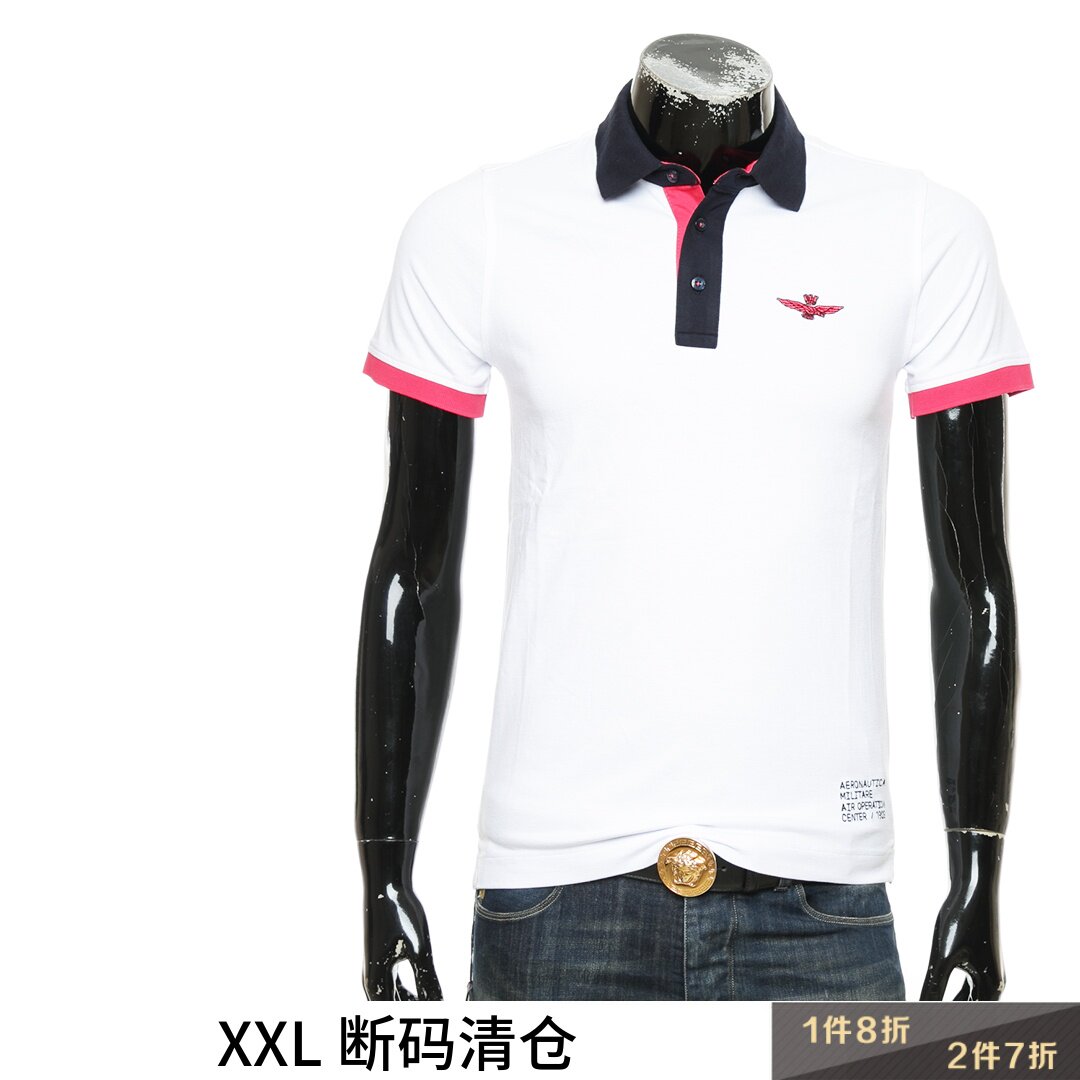 aeronautica militare am空军男鹰标拼色短袖polo衫221po1595p173