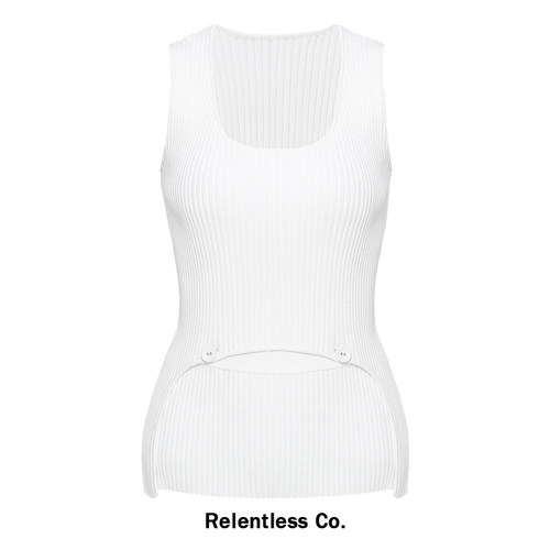 Relentless纯色百搭吊带修身背心女外穿夏季可拆卸不规则下摆上衣