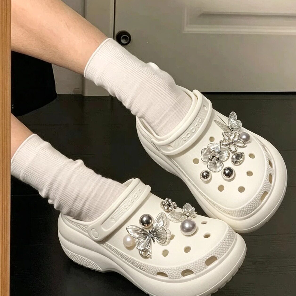 银翼蝴蝶金属可拆鞋扣