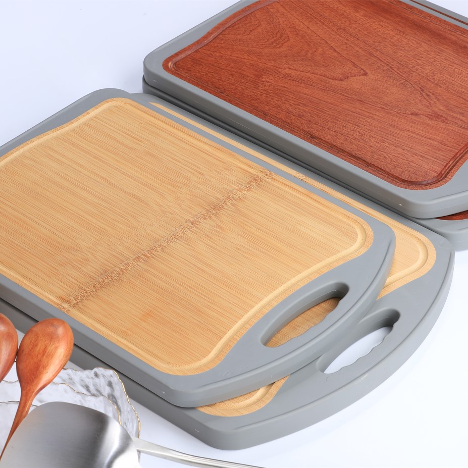 整竹砧板占板麦秸秆板硅胶家用乌檀木厨房双面用长方形切菜板案板