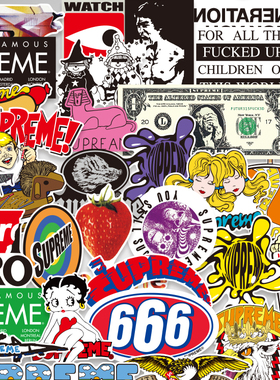 个性潮牌墙贴superme笔记本贴纸旅行箱贴纸行李箱贴纸防水