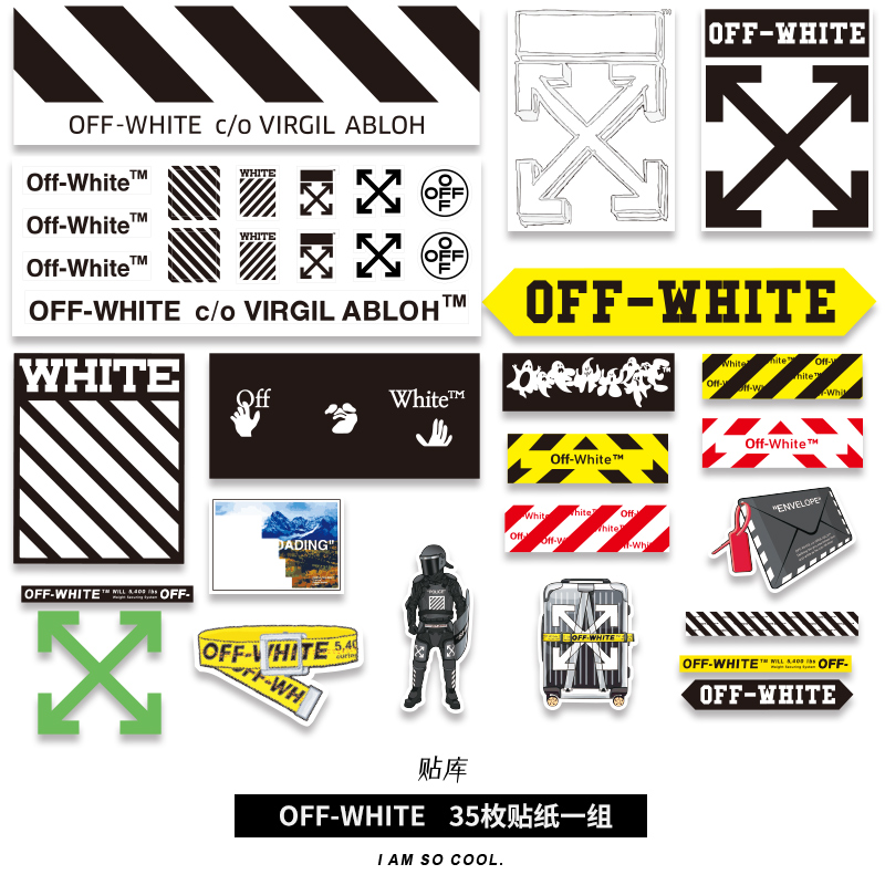 35枚欧美潮牌OFFWHITE个性创意贴