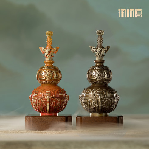 铜师傅见微养剑葫芦黄铜摆件