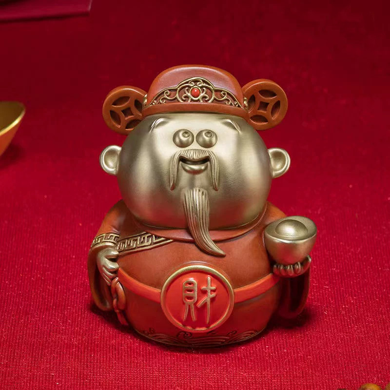 铜师傅 《萌财神》铜摆件 家居饰品 全铜工艺品 招财进宝 礼品