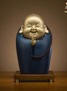 铜师傅全铜摆件我心常乐小和尚