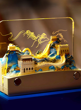 长城3D立体纸雕日历便签本故宫创意手撕建筑模型文创纪念礼品