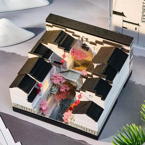 江南水乡3D立体纸雕便签纸本