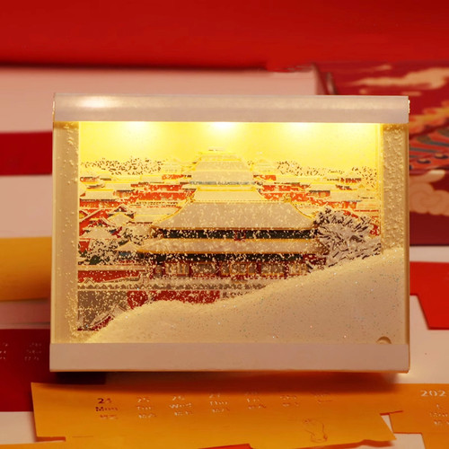紫禁城雪景3D立体纸雕台历中国风