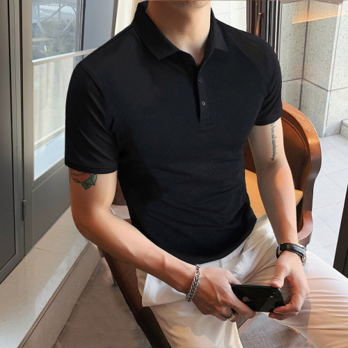 短袖polo衫男简约百搭修身