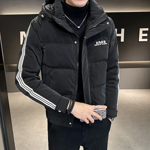 连帽羽绒服男士潮牌轻便冬季2023年新款轻薄潮流短款冬装带帽外套