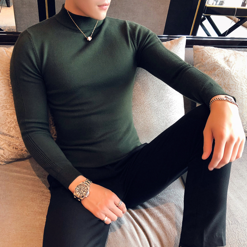 半高领毛衣修身针织衫紧身内搭