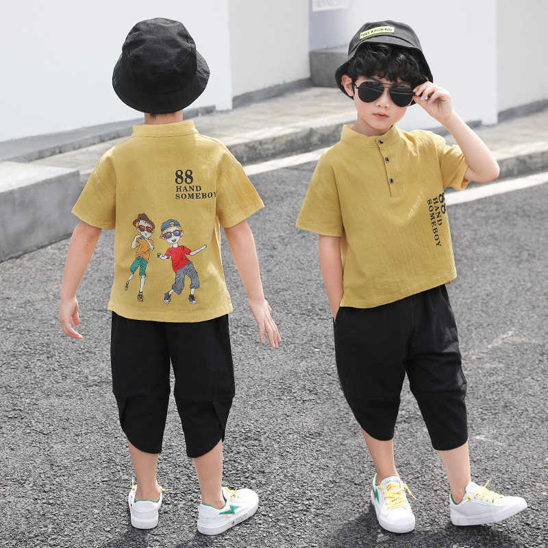 中大男童短袖T恤立領套頭衫休閑中褲兩件套19夏季新款110~160正碼在類目 童裝/嬰兒裝/親子裝, 套裝中 - 來自Buy2taobao.com提供專業的淘寶代購服務