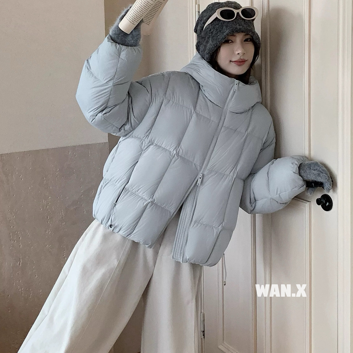 繁花冬上新连帽拉链时尚百搭休闲显瘦保暖羽绒服外套HHqy2509