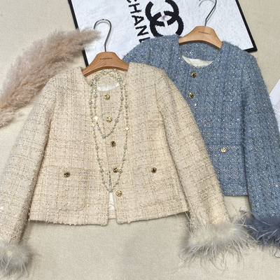 繁花香风羽绒外套保暖羽绒服外套(配可拆卸毛袖)57116