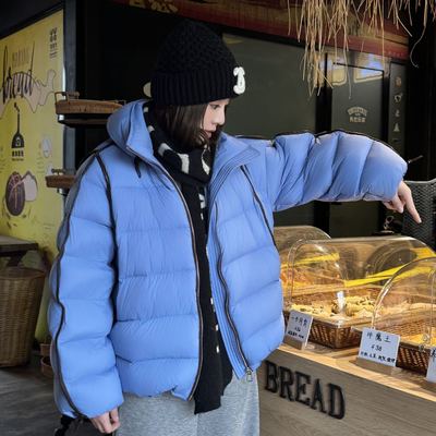 繁花日一件过冬高充绒量轻盈泡芙白鸭绒连帽保暖羽绒服外套25888