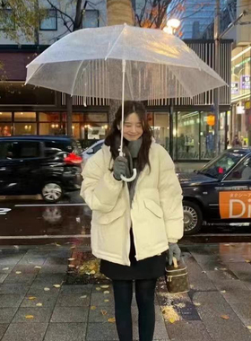 繁花冬上新韩系连帽宽松百搭休闲保暖羽绒服外套25245