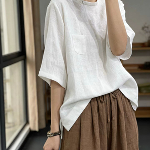 繁花2026夏上新春日深呼吸亚麻松弛感小衫小衫zl-77S2331
