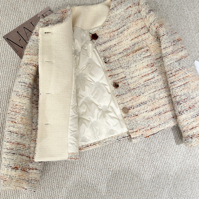 繁花风质感杂色羽绒小香外套～补单款羽绒服含90白鸭绒2896625