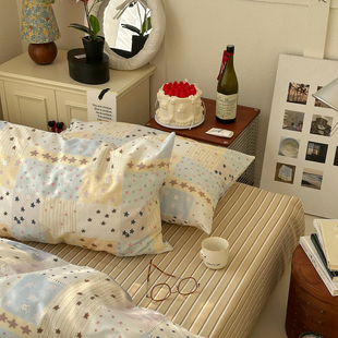 【宅姿势】韩系拼布风/星星 单人学生学校双人床品四件套全棉one