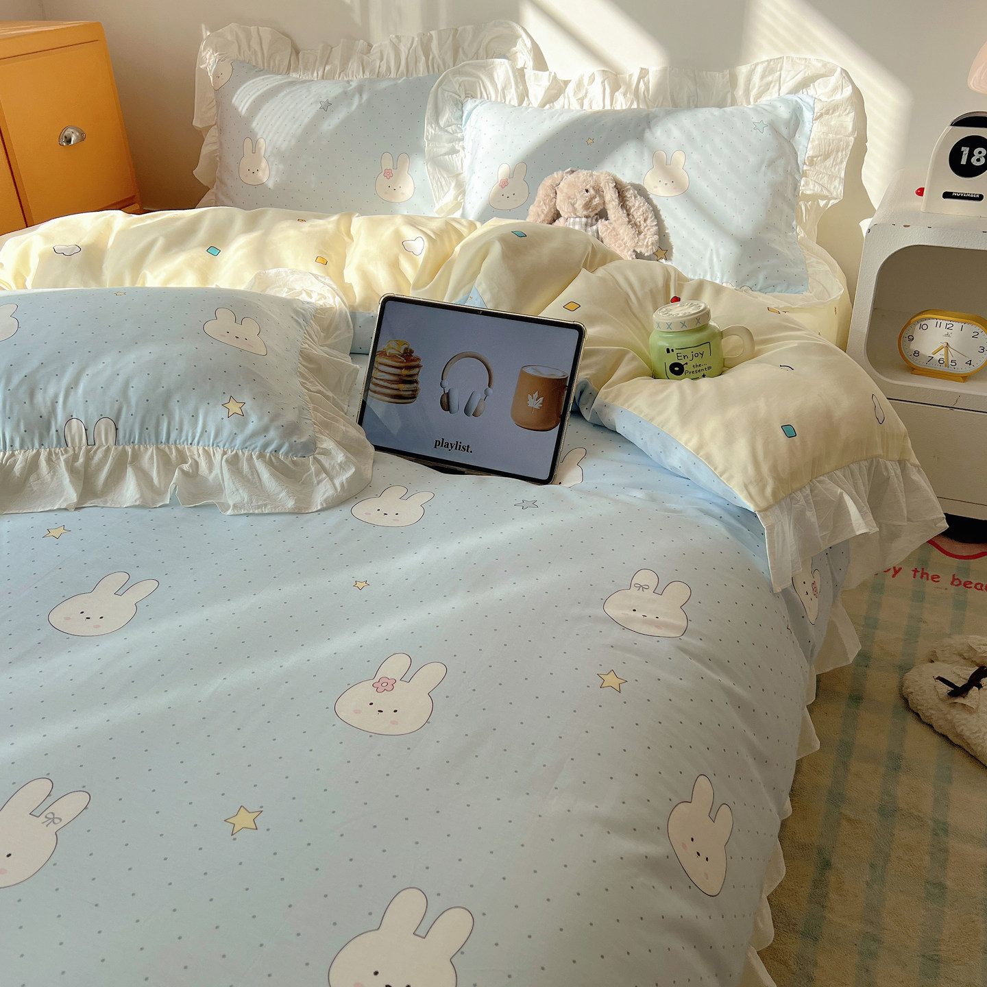 【宅姿势】少女兔子 可爱床上用品四件套单人女生1.5/1.8m全棉LL