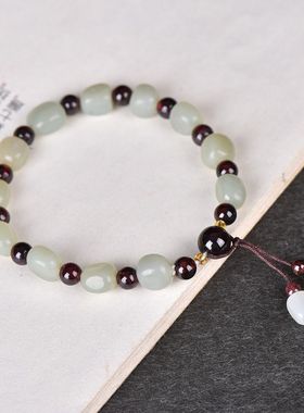 玉阅珠宝女和田玉简约天然手链