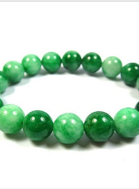 正品绿色韩玉手链 情侣款玉石手链 圆珠手串 手链手串简约个性情