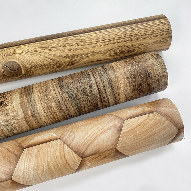 3D立体仿木纹自粘墙纸客厅卧室中式餐厅卫生间柜贴家装翻新壁纸