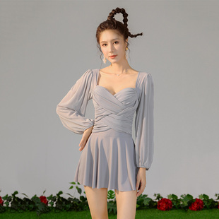 泳衣女夏遮肚显瘦纯欲风性感美背钢托聚拢裙式 连体保守2025新泳装