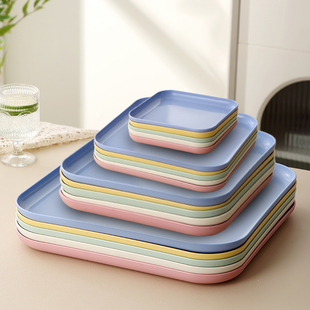 北欧ins风正方形托盘家用大号塑料盘子放杯子商用零食点心水果盘