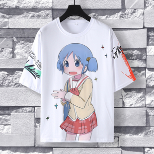 日常nichijou周边长野原美绪阪本先生动漫休闲短袖 ins潮流t恤宽松